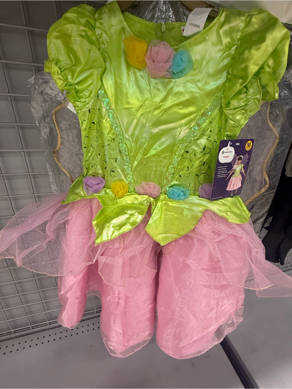 Fairy Princess Kids Costume - Green and Pink Floral Dress